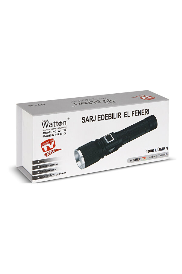 Cree Tg Led 1000 Lümen Göstergeli̇ Fonksi̇yonel El Feneri̇ Wt-732