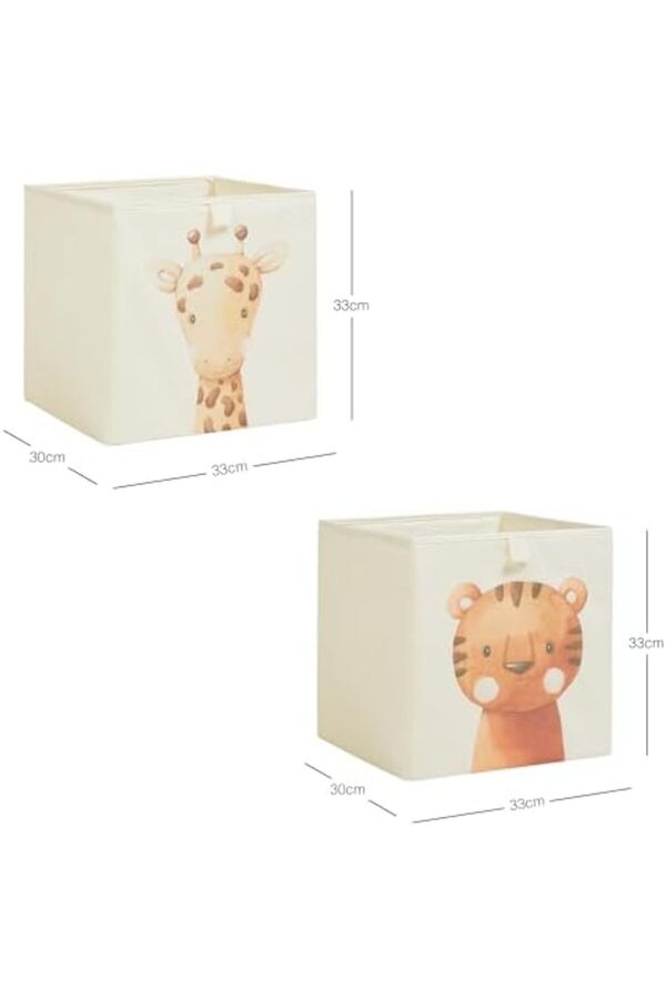 Jptrshop Home Texti̇le 2 Li̇ Çocuk Odası Sevi̇mli̇ Hayvanlar Kutu Set 33 X 30 X 33 Cm 1111498