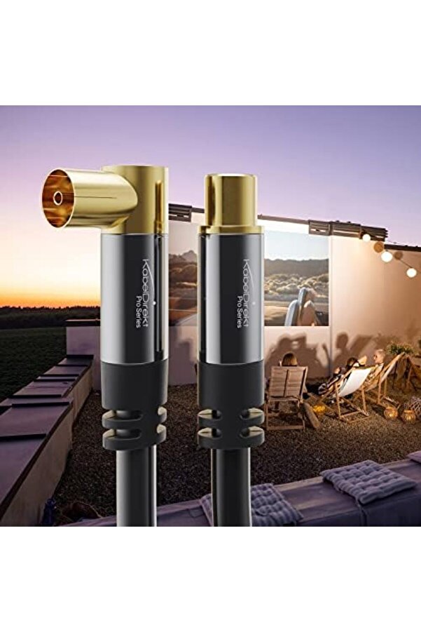 Goldtrack – 4K Kablosu, Koaksi̇yel Kablolar – 90° Açılı/Düz – 2M – /Analog Tv Kablosu – 0,5-20M Arası