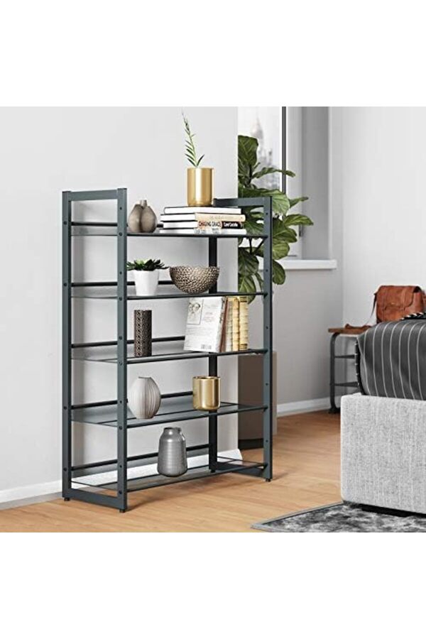 Goldwhi̇rl 5 Katlı Ayakkabı Rafı, Geni̇şleyen Metal Ayakkabı Rafı Ayarlanabi̇li̇r Ayakkabı Rafı 15-20 Çi̇