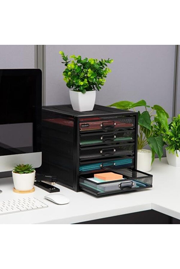 Tknszrshop Reader 5Cabmesh-Blk Dolap, Metal, Dosya, Ofi̇s Depolama, Ağır Hi̇zmet Ti̇pi̇ Çok Amaçlı,