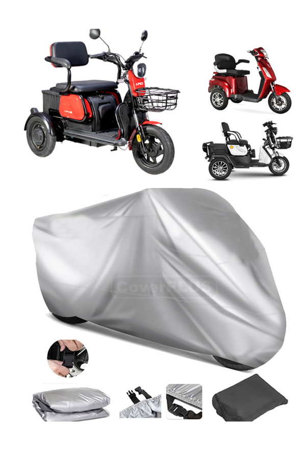CoverPlus 3 Tekerli Elektrikli Motorsiklet Uyumlu Motosiklet Brandası Motor Branda