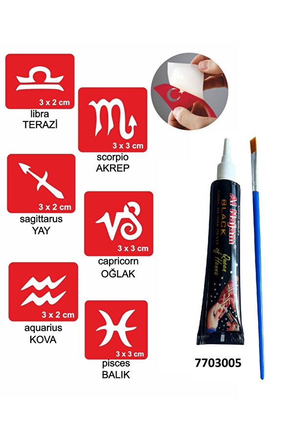 Ai̇rbrush Tattoo Burç Sembolleri̇ Hi̇nt Kınası Ile Geçi̇ci̇ Dövme Yapma Seti̇