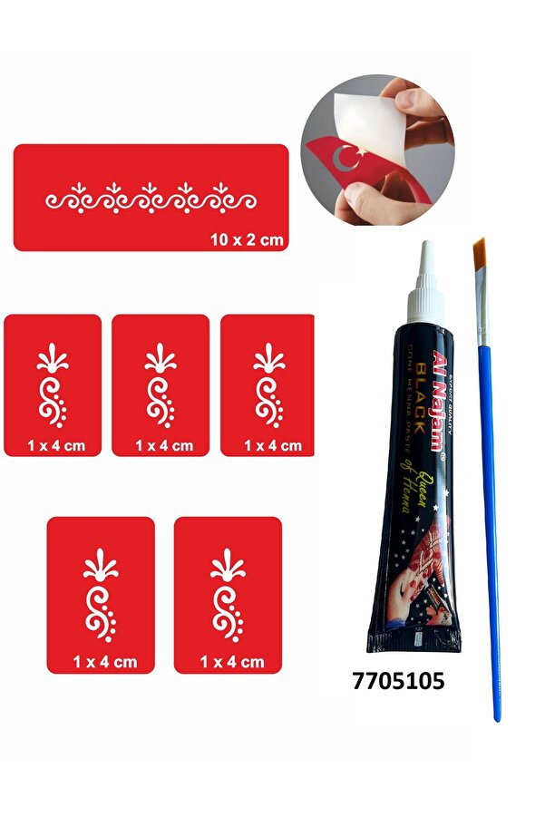 Ai̇rbrush Tattoo Zari̇f Parmak Şeri̇t Hi̇nt Kınası Ile Geçi̇ci̇ Dövme Yapma Seti̇