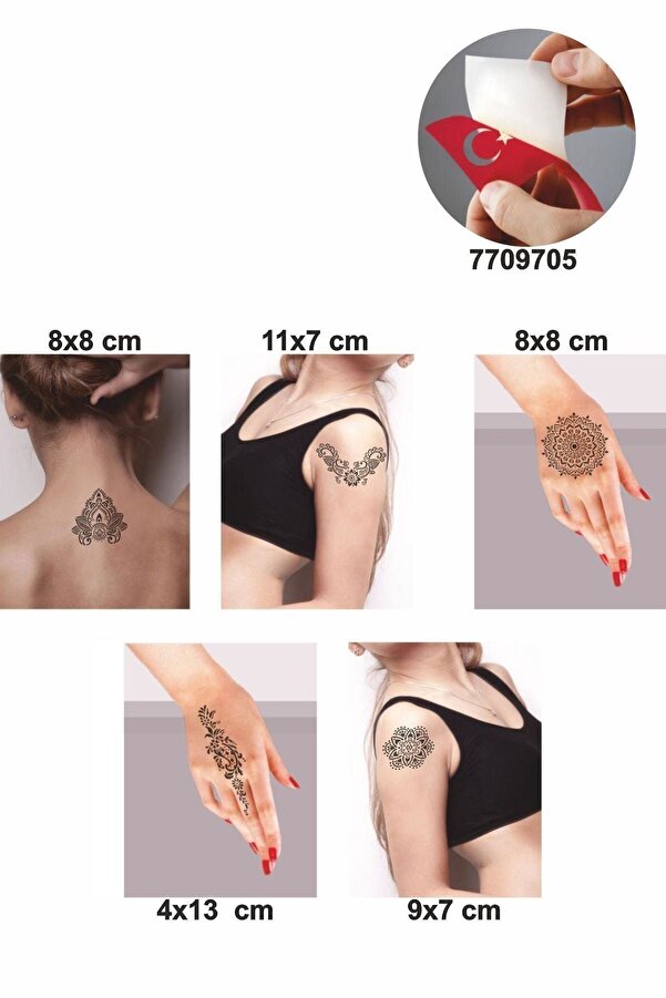 Ai̇rbrush Tattoo Büyük Mandala Desenleri̇ Hi̇nt Kınası Ile Geçi̇ci̇ Dövme Yapma Seti̇
