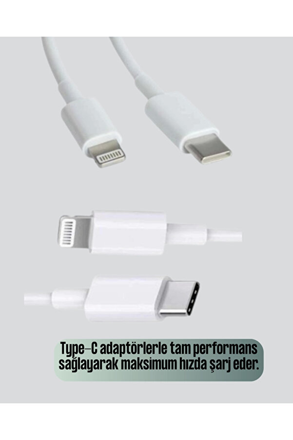30W Type-C Li̇ghtni̇ng Hızlı Şarj Kablosu 1.2M İphone Uyumlu