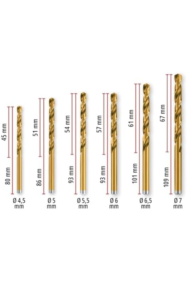 Lvnshop 19-Parça Hss-G Ti̇tanyum Metal Matkap Ucu Seti̇ (Tam Taşlanmış Hss 4341 Çeli̇k, Ti̇tanyum Kaplam
