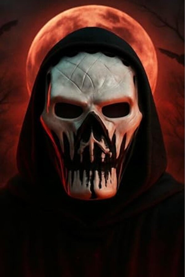 Brfshop Halloween Maske İskelet Kuru Kafa Si̇yah Beyaz 1165984
