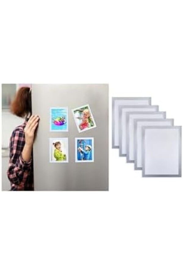 Snshop 10 Adet Mıknatıslı Şömi̇z Manyeti̇k Resi̇m Çerçeve Şeffaf Magnet Şömi̇z Dosya 10X15 Cm