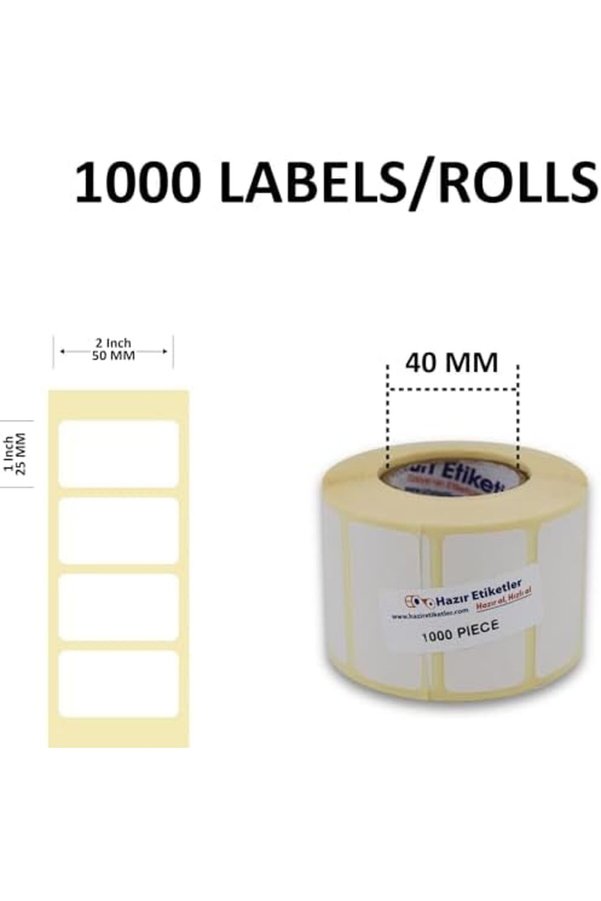 Ynsshopi̇ng Eti̇ketler, Hazır Al Hızlı Al Eko Eti̇ket 50Mm X 25Mm Ruloda 1000 Adet 40Mm Çapında Di̇rek T