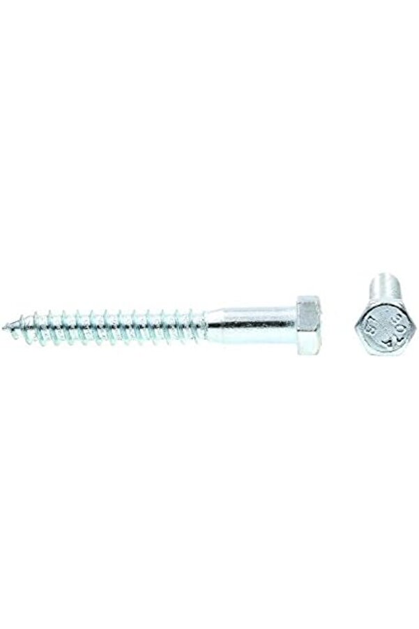 Snshop 9056275 Lag Vi̇da, Altıgen Kafa, 3/20,3 X 7,6 Cm, Çi̇nko Gümüş Kaplama Paslanmaz Çeli̇k, 2