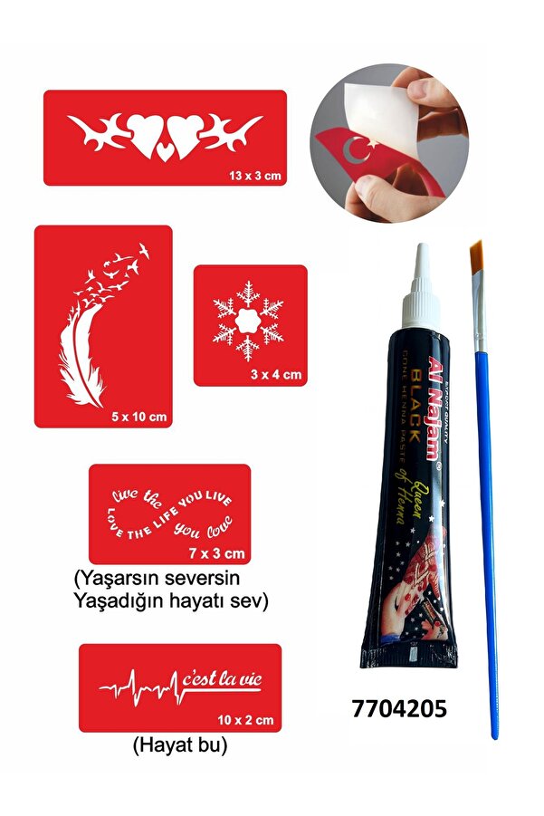 Ai̇rbrush Tattoo Nabız Kar Tanesi̇ Hi̇nt Kınası Ile Geçi̇ci̇ Dövme Yapma Seti̇
