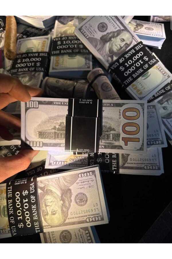 İRHANLAR Geçersiz Şaka Parası Sahte1 Para Kagıdı 100 Adet Oyun Parası 10.000 Dolar Sticker Etiketi Bandrol