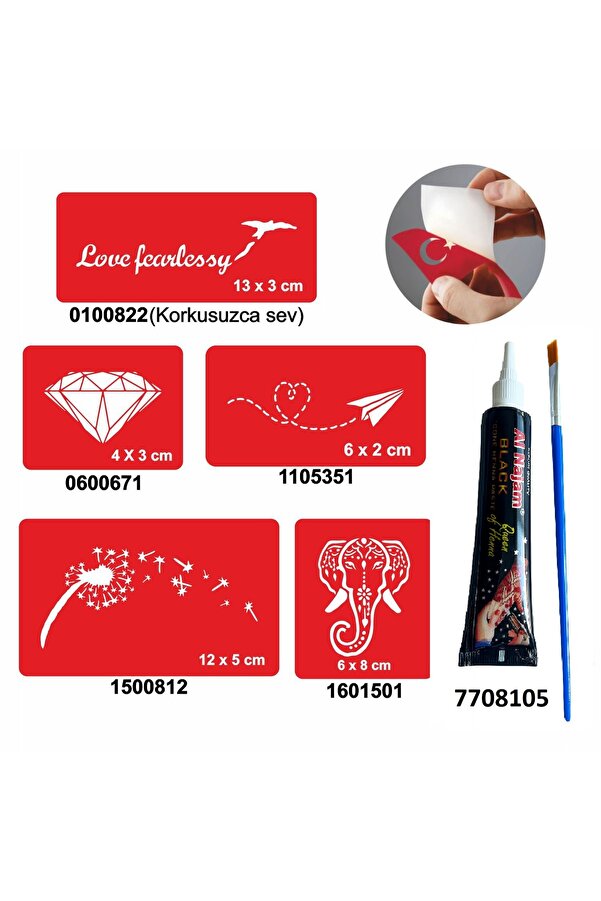 Ai̇rbrush Tattoo Elmas Ve Fi̇l Desenleri̇ Hi̇nt Kınası Ile Geçi̇ci̇ Dövme Yapma Seti̇