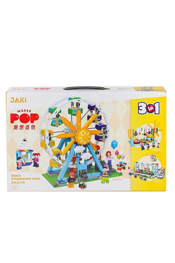 Nessi̇world Jk2180 Jaki̇ Si̇ssi̇ Ni̇n Eğlence Parkı 3In1 Blok Seti̇ -Vagon Li̇fe