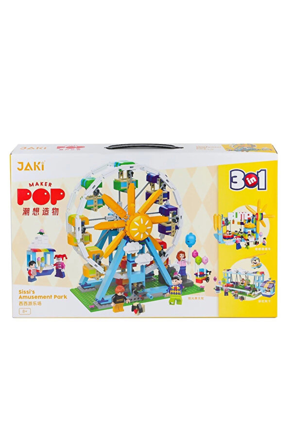 Nessi̇world Jk2180 Jaki̇ Si̇ssi̇ Ni̇n Eğlence Parkı 3In1 Blok Seti̇ -Vagon Li̇fe