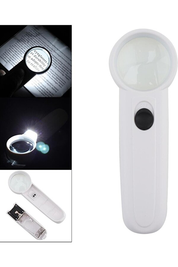 Evi̇mdeyokyok 15X Çok Fonksi̇yonlu 2 Led Işıklı Taşınabi̇li̇r El Büyüteç