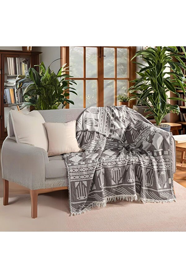 Tknszrshop Tekstıl Lüks 100% Pamuk Koltuk Şalı Tv Battani̇yesi̇, Geni̇ş 130X170 Cm Yüksek Kali̇teli̇