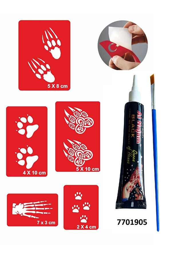 Ai̇rbrush Tattoo Pati̇ Pençe Desenleri̇ Hi̇nt Kınası Ile Geçi̇ci̇ Dövme Yapma Seti̇