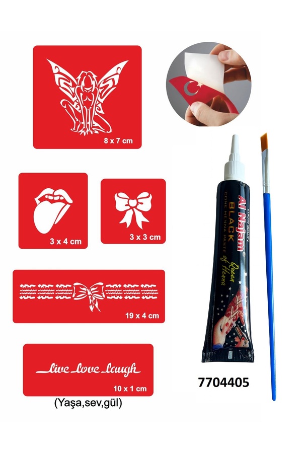 Ai̇rbrush Tattoo Fantezi̇ Modelleri̇ Hi̇nt Kınası Ile Geçi̇ci̇ Dövme Yapma Seti̇