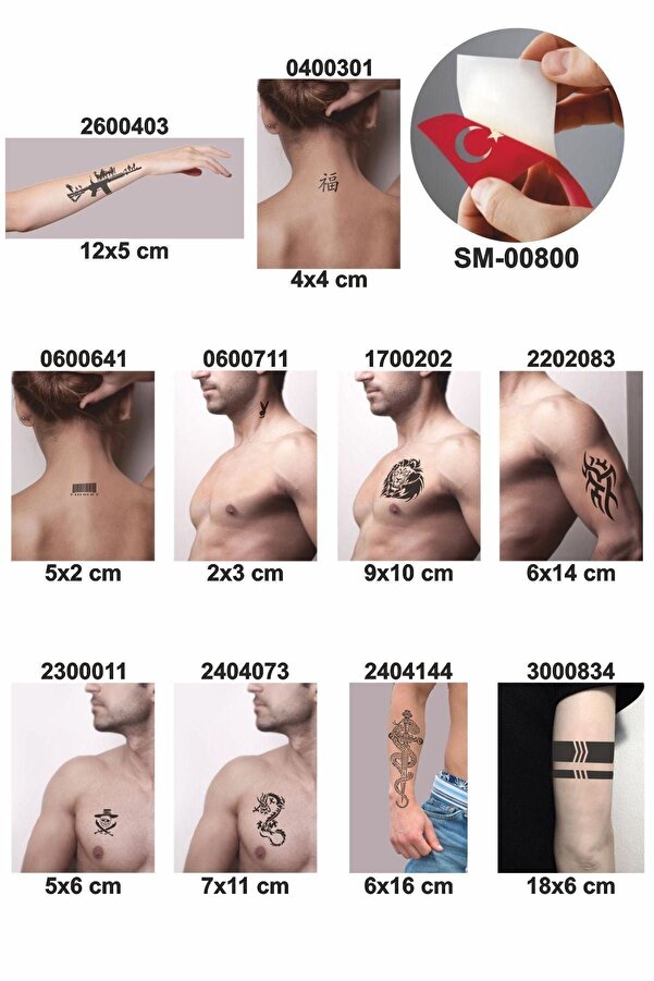 Ai̇rbrush Tattoo Tasarımlar Kınayla Geçi̇ci̇ Dövme Kampanya Seti̇ 1 Tüp Si̇yah Kına 10 Desen