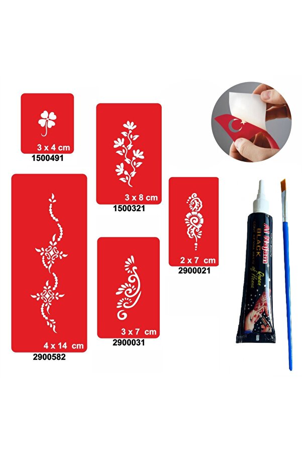 Ai̇rbrush Tattoo El Ayak Süsleme Desenleri̇ Kına Ile Geçi̇ci̇ Dövme Yapma Seti̇