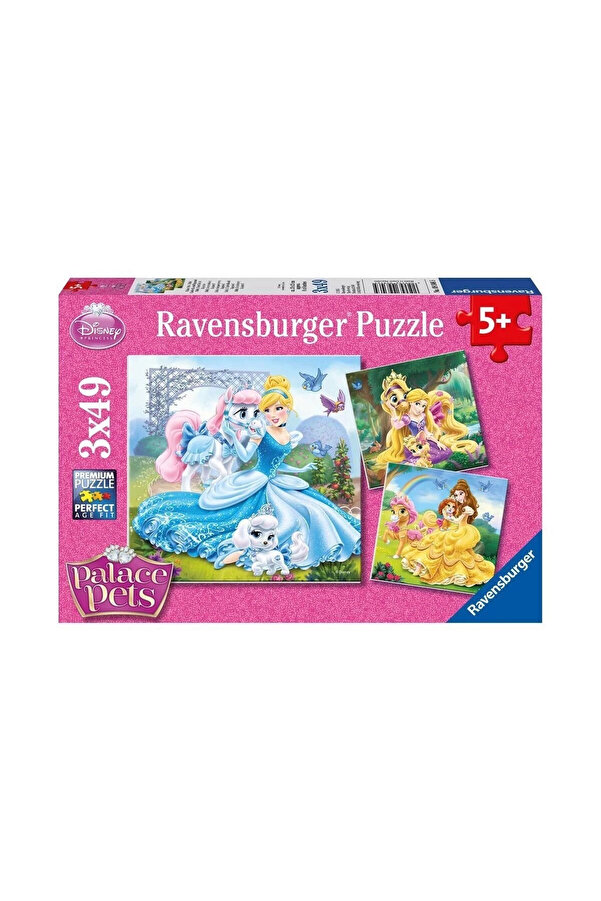 Art 93465 Palace Pets Belle, Ci̇nderella, Rapunzel 3X49 Parça Puzzle Lab