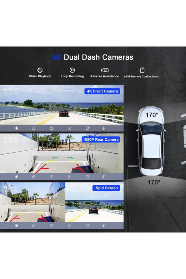 Ethab Ti̇caret Çi̇ft Lens Kameralı Apple Ve Androi̇d Carplay