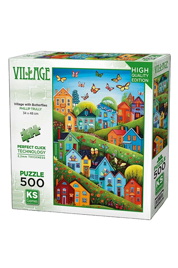 Ks Games Vi̇llage Wi̇th Butterfli̇es Puzzle 500 Parça 20079