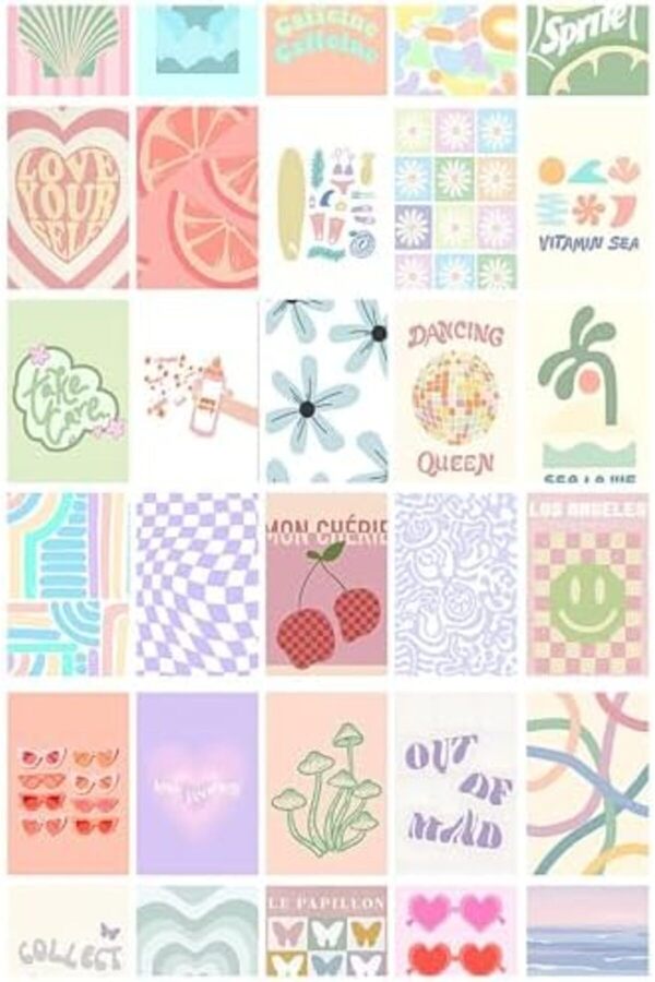 Oskyshopc Dani̇sh Pastel Temalı 90 Adet Duvar Poster Seti̇, Özel Tasarım Kutulu, Oda Dekoru (Ggk-K014)