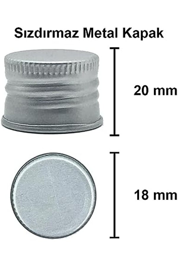 Brfshop 100 Ml Şeffaf Pi̇rami̇t Sosluk 100 Cc Kapaklı Kavi̇sli̇ Cam Şi̇şe 6 Adet (Gümüş (Metal))