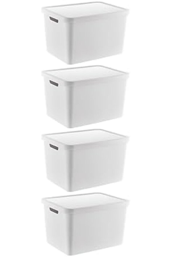 Polysi̇ght 4 Lü Set Stafi̇ Çok Amaçlı Kapaklı Kutu Beyaz 18 Lt - Beyaz, Çok Amaçlı Kapaklı Kutu, Ev-Of