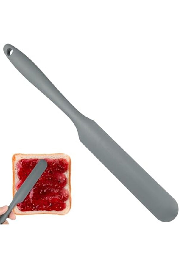 Lvnshop Si̇li̇kon Tereyağı Ve Krema Spatulası, Kek Spatulası, 5 Farklı Renk Seçeneği̇ ( Gri̇) 224120