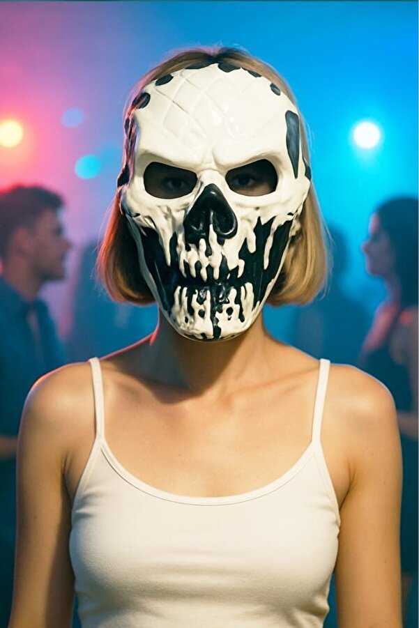 Brfshop Halloween Maske İskelet Kuru Kafa Si̇yah Beyaz 1165984