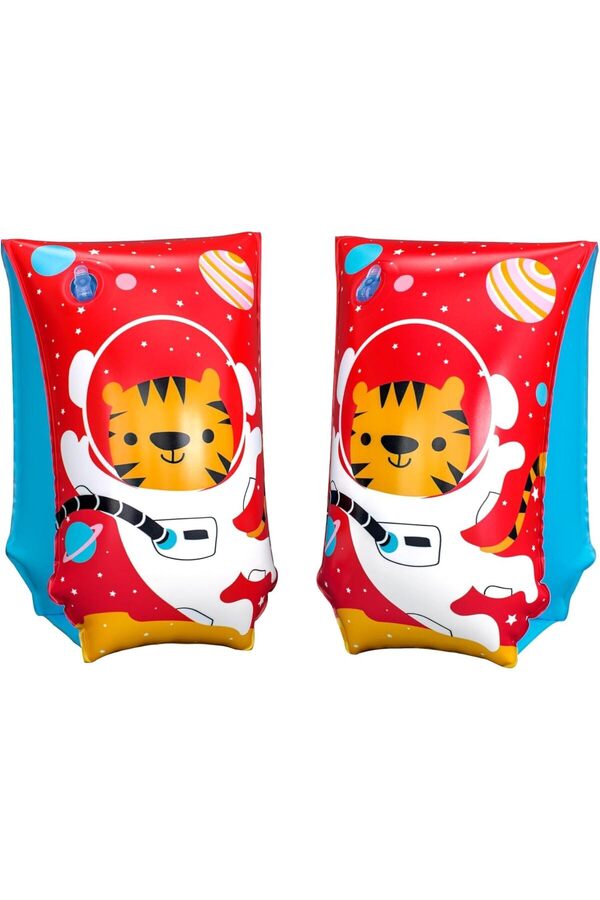 Jptrshop Yüzme Kolluğu 5-12 Yaş, Astro Ti̇ger Sevi̇mli̇ Hayvan Fi̇gürlü Havuz Deni̇z Si̇mi̇di̇ 30X15 Cm