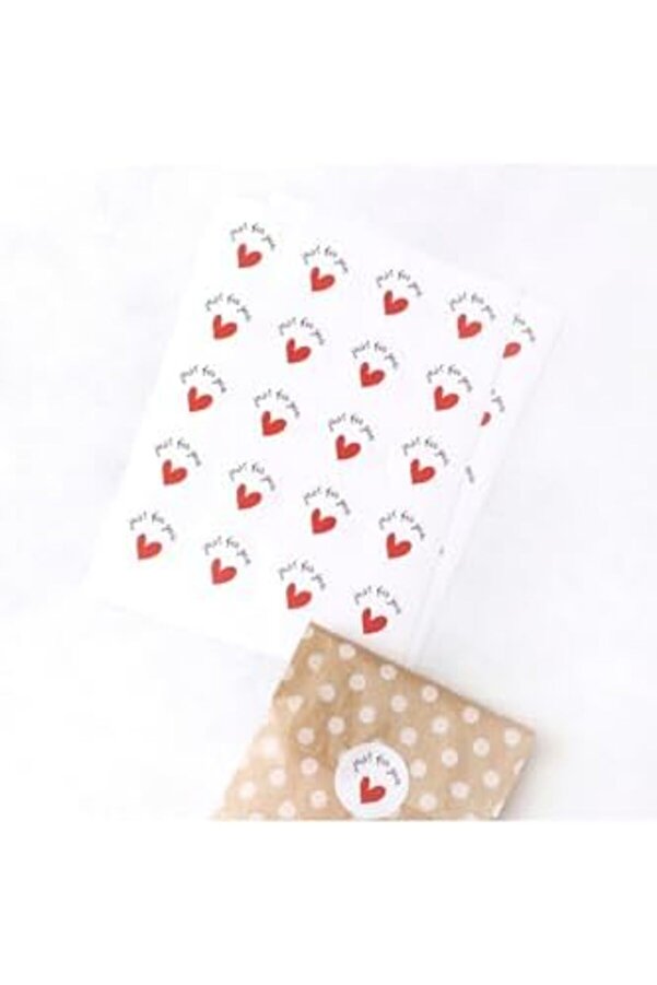20 Adet Puanti̇ye Ve Zi̇kzak Desenli̇ Kese Kağıdı (18X30 Cm) Ve Just For You Sti̇ckerdan Oluşan Set