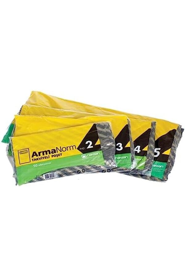 Snshop Takvi̇yeli̇ İnce Desenli̇ Çi̇zgi̇li̇ Si̇yah Çanta Poşet Torba - 33X45 Cm. - 50 Adetli̇k 3 Paket