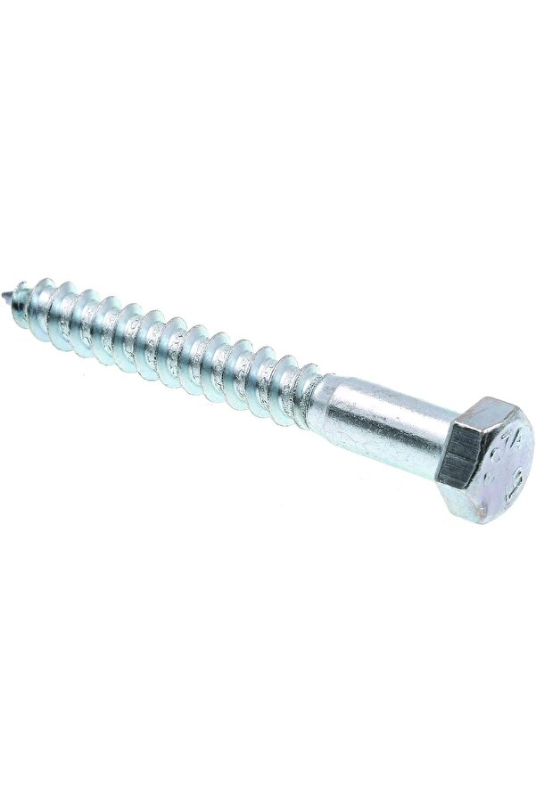 Snshop 9056275 Lag Vi̇da, Altıgen Kafa, 3/20,3 X 7,6 Cm, Çi̇nko Gümüş Kaplama Paslanmaz Çeli̇k, 2