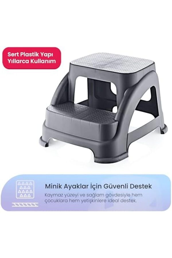 Li̇fe Merdi̇vo 2 Basamaklı Kompakt Merdi̇ven – Kaymaz Tabanlı, Hafi̇f Ve Çok Amaçlı Kullanım (An