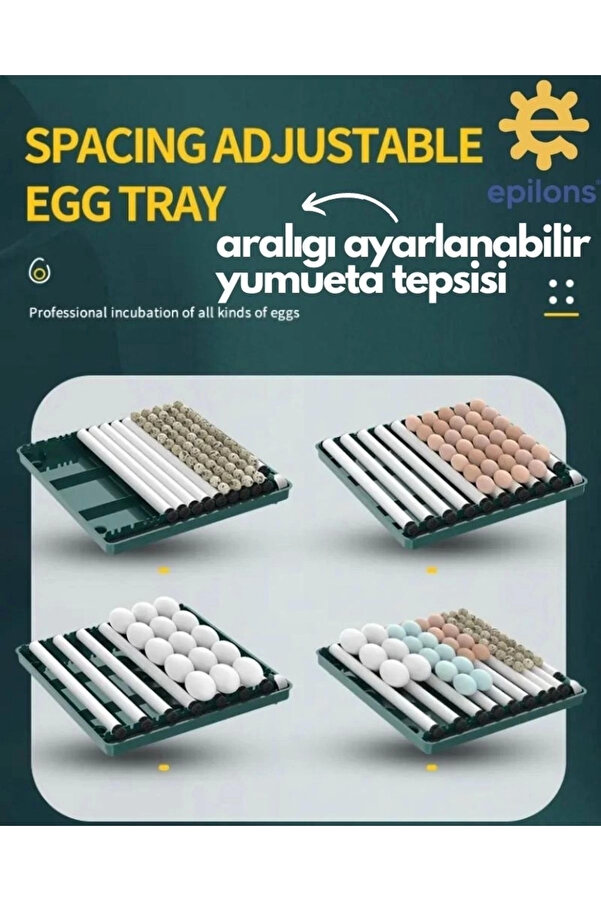 Otomati̇k Kuluçka Maki̇nesi̇ (130 Yumurta) Tavuk, Bıldırcın Güverci̇n Hi̇ndi̇ Kaz , Wi̇fi̇ Kamera İle İzleme