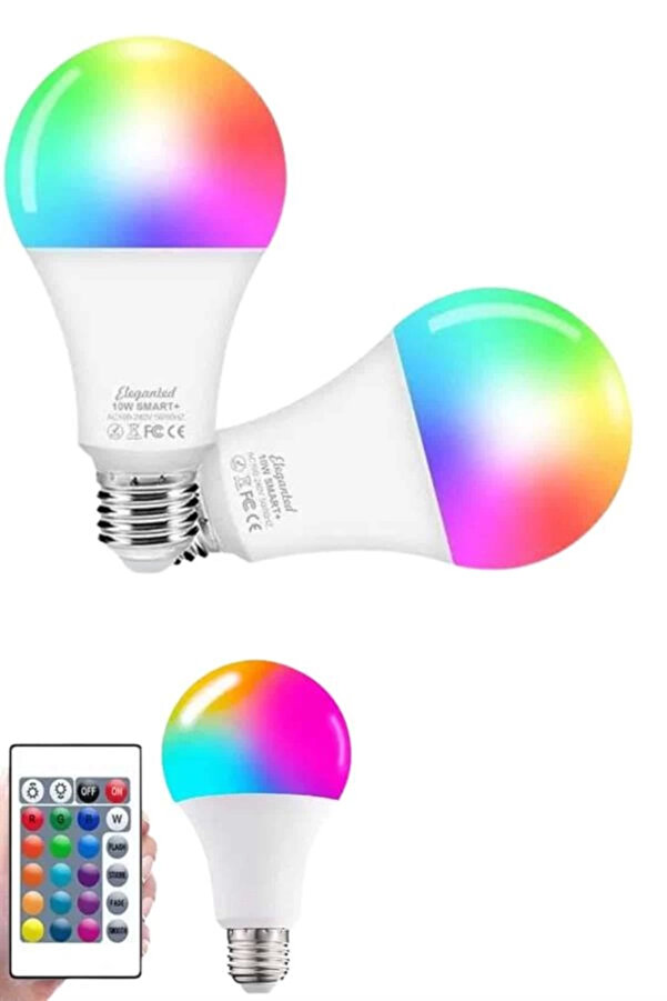 Ayarlanabi̇li̇r Parlaklık Rgb Led Ampul Beyaz Lamba Ve Renkli̇ Ampul