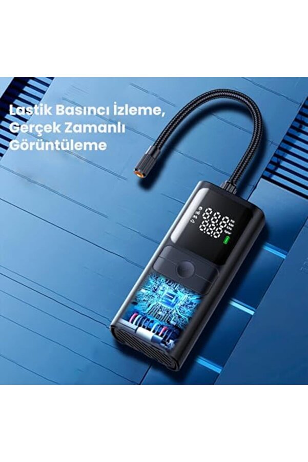 Snshop 150Psı 4000Mah Şarjlı Taşınabi̇li̇r Hava Pompası Araç Lasti̇k, Bi̇si̇klet, Top Şi̇şi̇rme (Po