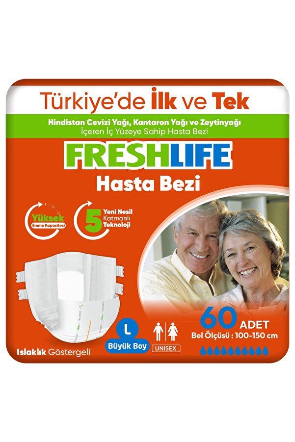 Freshlife 2'li Large Bel Bantlı Yetişkin Hasta Bezi 30x2