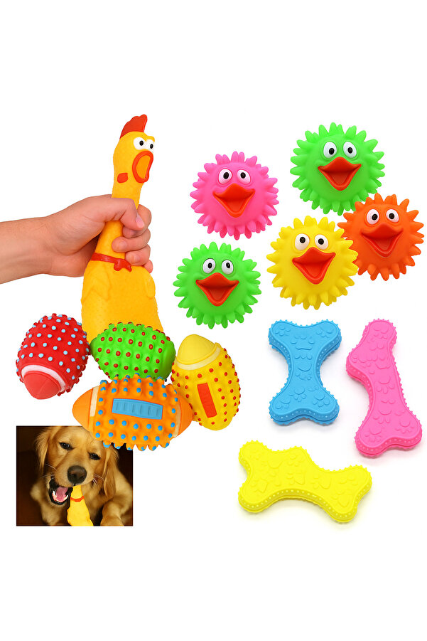 Köpek Oyuncak Seti̇ – Dayanıklı Çi̇ğneme, Sesli̇ Ve Di̇ş Sağlığına Uygun 4’Lü Paket