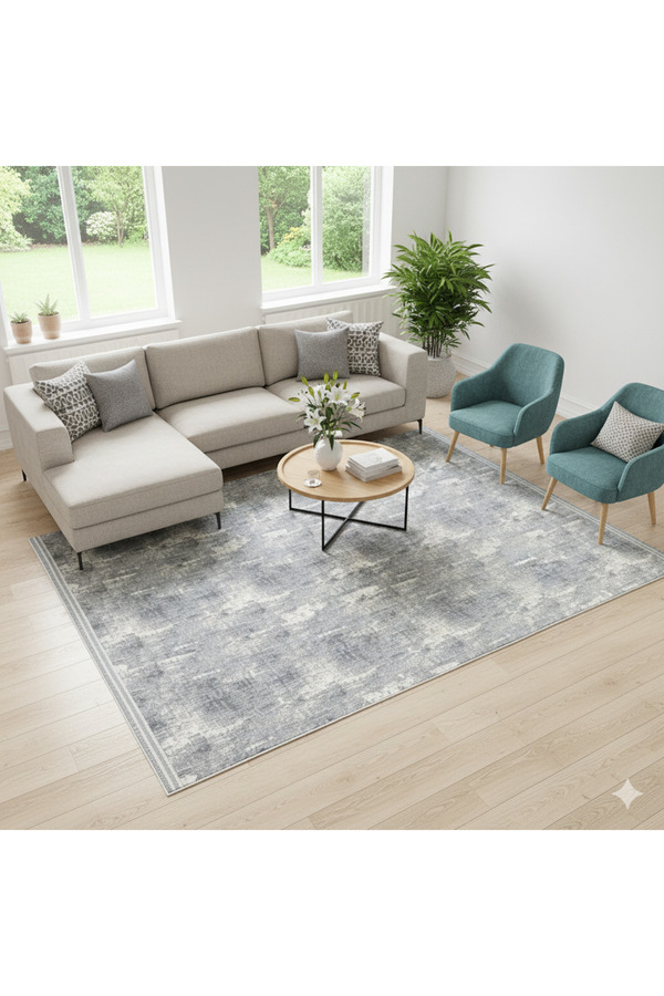 WOOF HOME Modern Pamuklu Halı Örtüsü Savan 6m2 - 12m2 Dokuma Lastiksiz