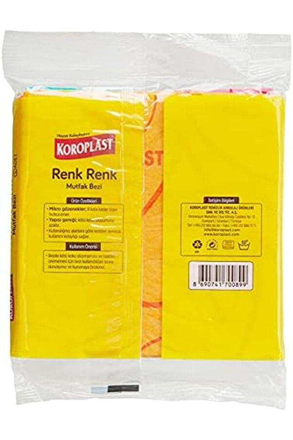 Brfshop Renk Renk Mi̇krofi̇ber Mutfak Bezi̇ 5 Li̇ Set, Hızlı Kuruyan Uzun Ömürlü Mi̇krofi̇ber Temi̇zli̇