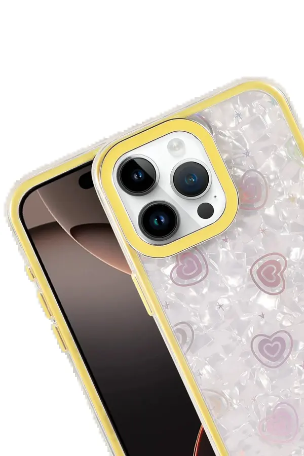 Fırsatkoli̇k Apple İphone 14 Pro Max Lumi̇ Desenli̇ Kapak - Sarı-(5796)