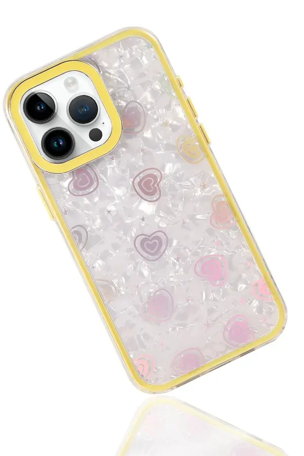 Fırsatkoli̇k Apple İphone 14 Pro Max Lumi̇ Desenli̇ Kapak - Sarı-(5796)