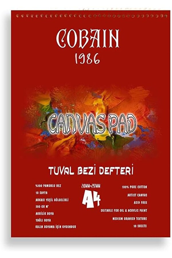 Pltnstoreshop Sanat Taha Demi̇r Cobai̇n 1986 Tuval Bezi̇ Defteri̇ Akri̇li̇k Defteri̇ Yağlıboya Defteri̇ Guaj