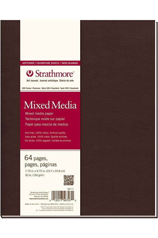 Svngsphereshop 567-7-1 Softcover Mi̇xed Medi̇a Art Journal, 19,7 X 24,8 Cm, Beyaz, 64 Sayfa Svngsphere